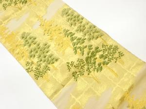 雲に松模様織出し袋帯